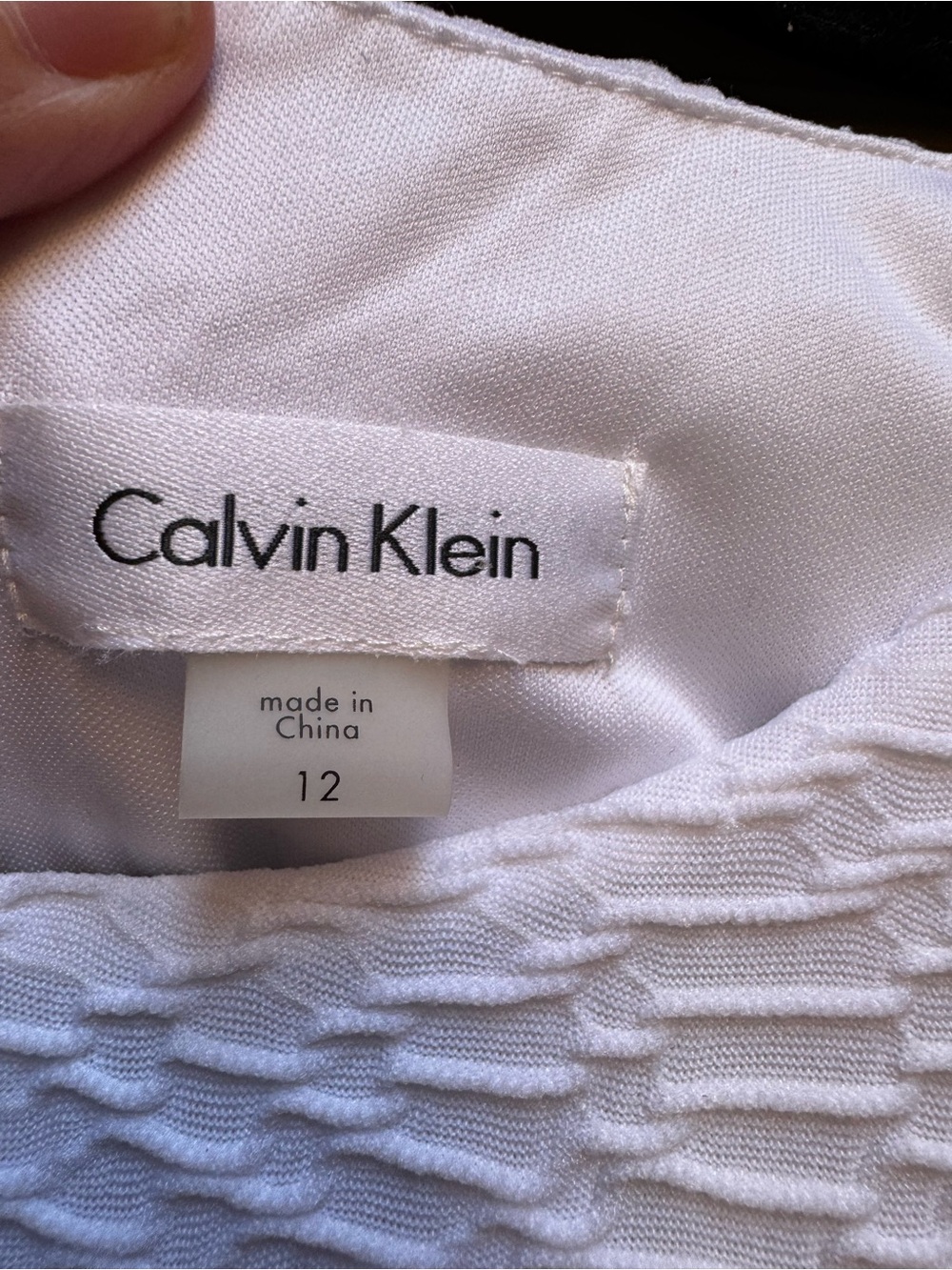 Calvin Klein White Textured Sleeveless Midi Dress 12 - Picture 3 of 4